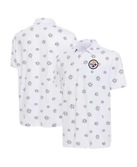 Antigua Men's White Pittsburgh Steelers Fireworks Polo