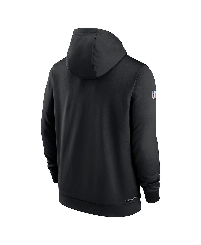 Nike Men's Black Jacksonville Jaguars Nfl Crucial Catch Therma Performance Pullover Hoodie