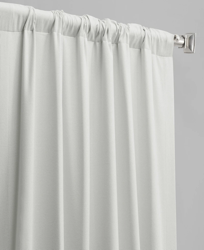 Half Price Drapes Starlight Off White Thermal Cross Linen Weave Blackout Curtain