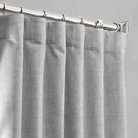 Half Price Drapes Millennial Grey Thermal Cross Linen Weave Blackout Curtain