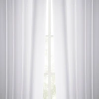 Half Price Drapes Dove White Italian Faux Linen Room Darkening Curtain