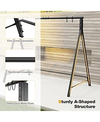 Skonyon Patio Metal Swing Stand with A-Shaped Structure-Black