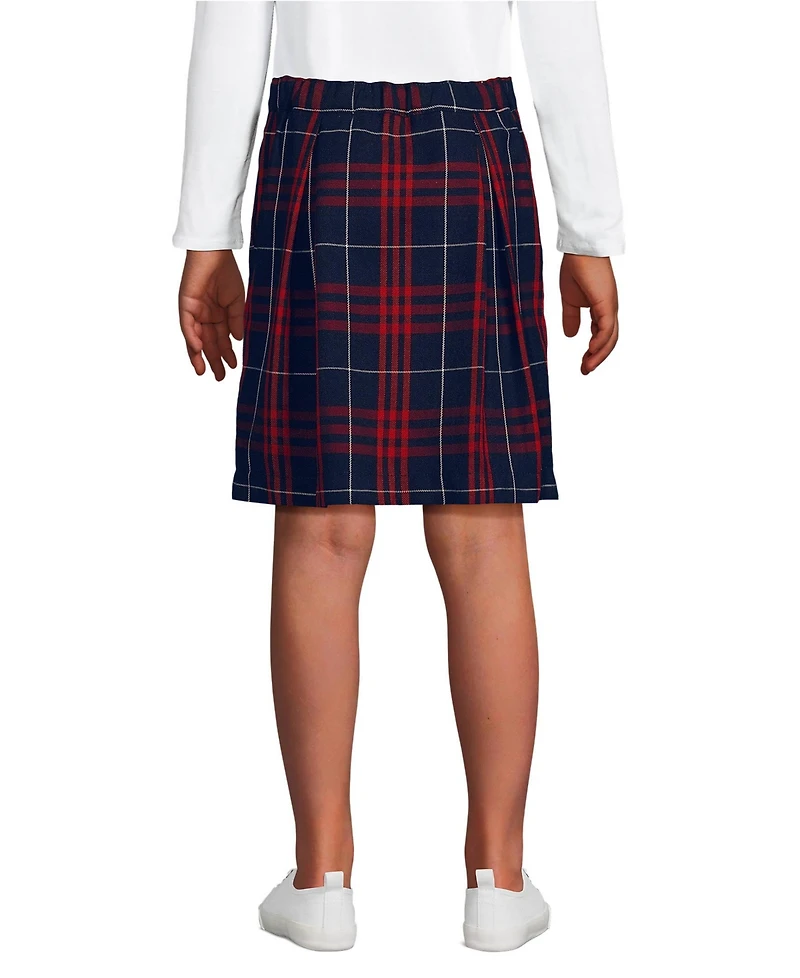 Lands' End Big Girls School Uniform Plaid Skort Top of Knee