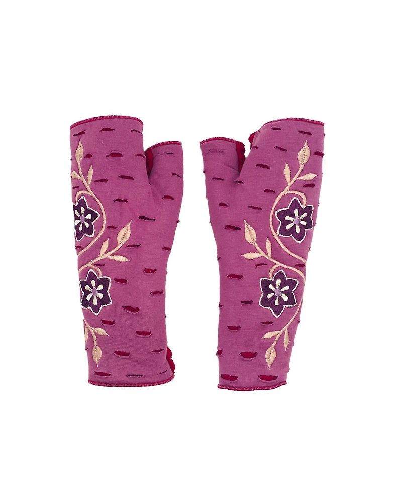 Feelgoodz Women s Artisan Crafted Fleece Lined Primrose Fingerless Jersey Gloves