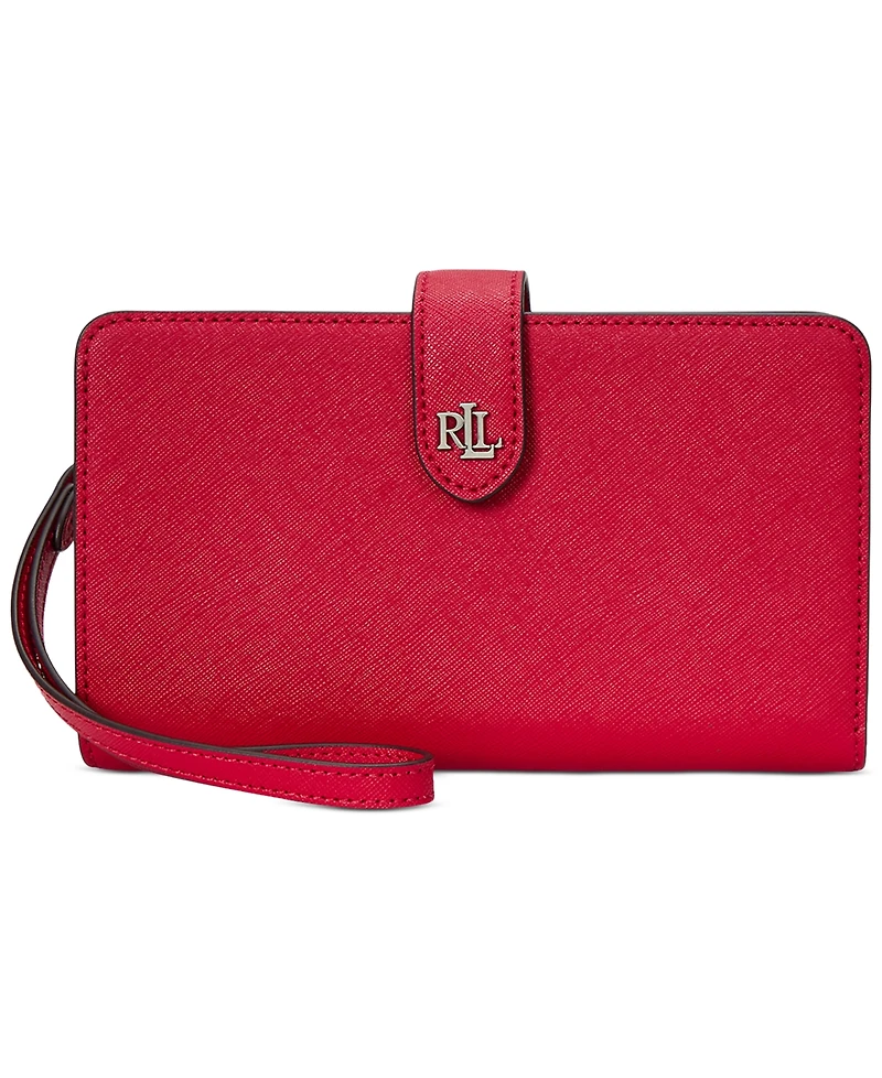 Lauren Ralph Lauren Crosshatch Leather Tech Wristlet
