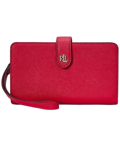 Lauren Ralph Lauren Crosshatch Leather Tech Wristlet