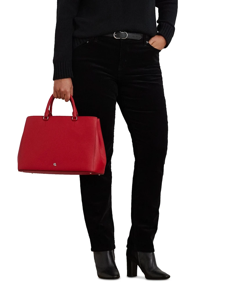 Lauren Ralph Lauren Crosshatch Leather Large Hanna Satchel