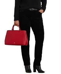 Lauren Ralph Lauren Crosshatch Leather Large Hanna Satchel