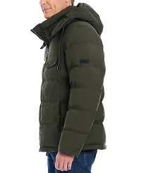 Vince Camuto Men's Hooded Stretch Zip-Front Puffer Coat