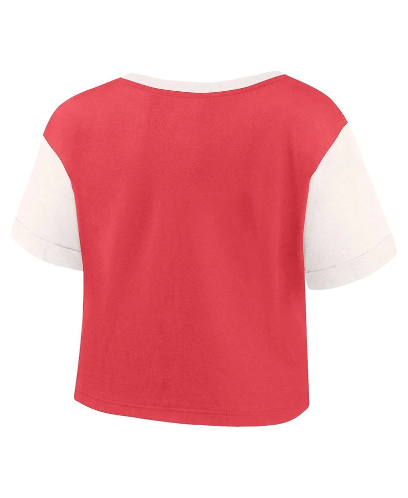 Fanatics Women's Crimson Alabama Tide Color-Block Script Tail T-Shirt