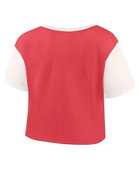 Fanatics Women's Crimson Alabama Tide Color-Block Script Tail T-Shirt