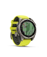 Garmin fenix 8 47mm, Saphire Solar, Outdoor & Fitness Gps Smartwatch, Bare Graphite Titanium, Amp Yellow/Graphite Band, Na