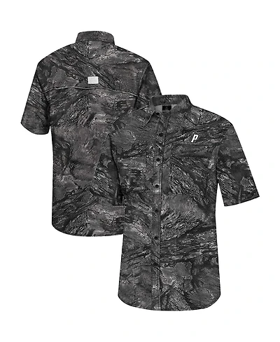 Colosseum Men's Charcoal Providence Friars Realtree Aspect Charter Full-Button Fishing Shirt