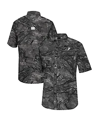 Colosseum Men's Charcoal Providence Friars Realtree Aspect Charter Full-Button Fishing Shirt