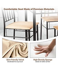 Sugift 5 Pieces Dining Set Wooden Table and 4 Cushioned Chairs