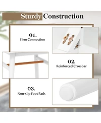 Sugift 1-Drawer Modern Bedside Table with Solid Wood Legs