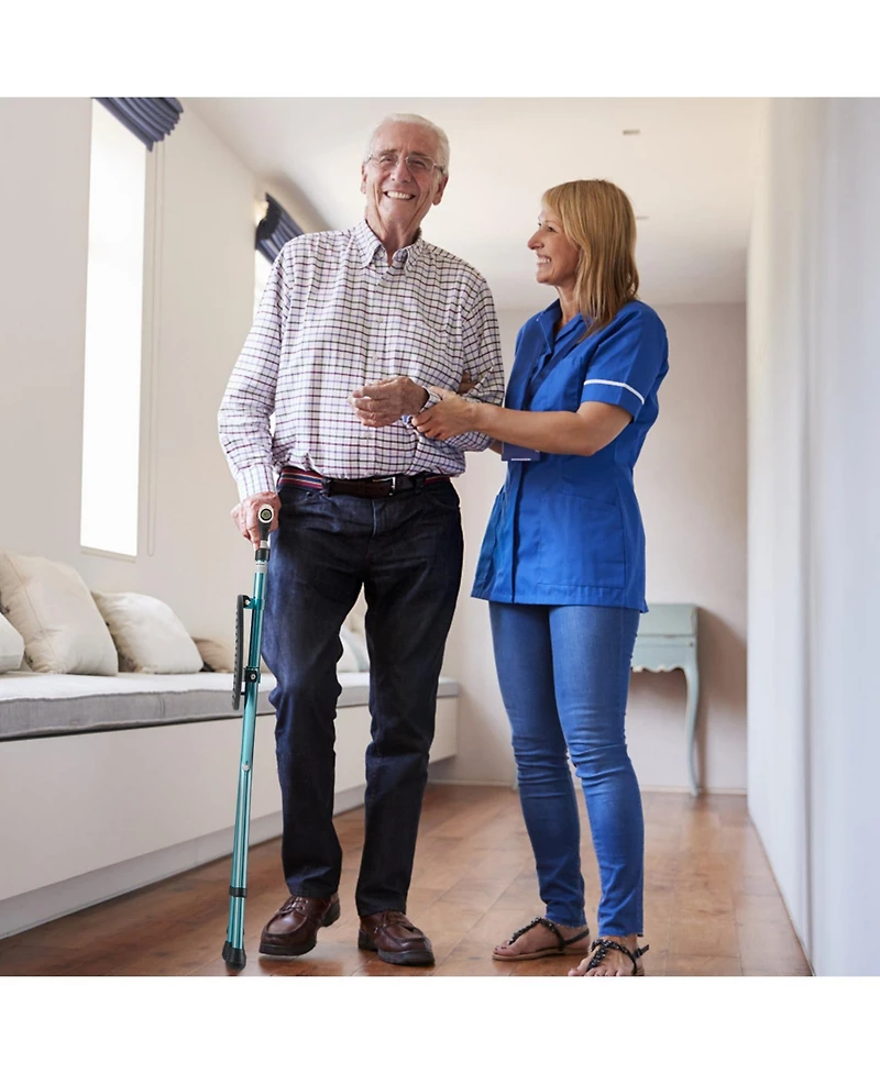 Givimo Lightweight Adjustable Folding Cane Seat with Light-Black