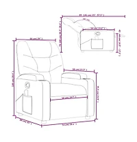 vidaXL Massage Recliner Chair Cream Faux Leather
