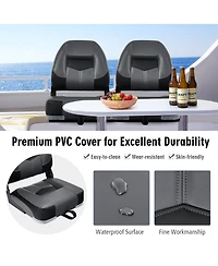 Sugift Set of 2 Folding Low Back Fishing Boat Seats with Stainless Steel Screws