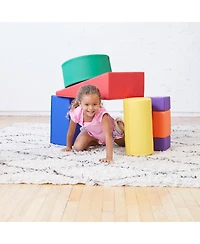 ECR4Kids SoftZone Crawl and Climb Playtime Playset, Earthtone, 6-Piece