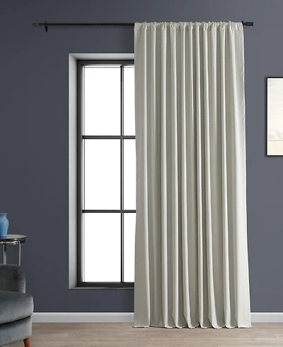 Half Price Drapes Warm White Extra Wide Performance Linen Hotel Blackout Curtain