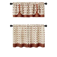 Kate Aurora Modern Geo 3 Pc Kitchen Curtain Tier & Valance Set