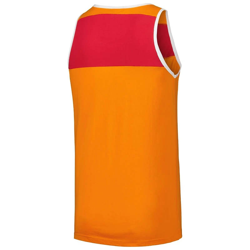 Mitchell & Ness Men's Orange/Red Tampa Bay Buccaneers Gridiron Classics Heritage Colorblock Tank Top
