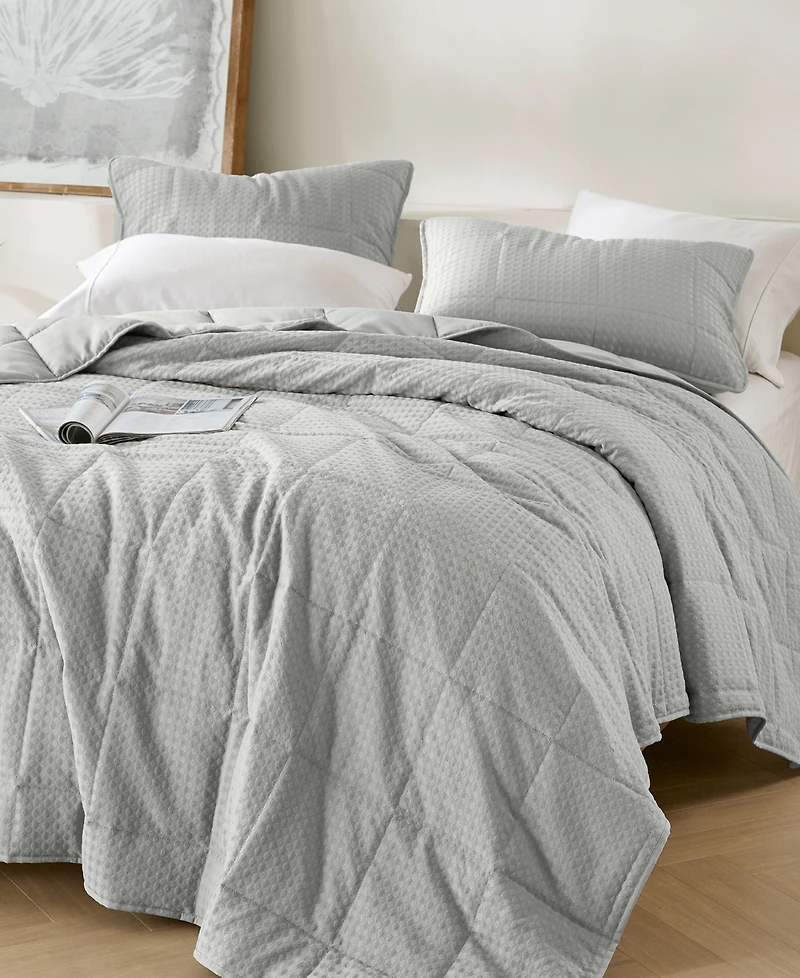 510 Design Mina Waffle Weave Textured 3-Pc. Quilt Set, King/California King