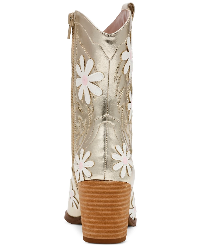Betsey Johnson Women's Teddy Daisy Western Booties