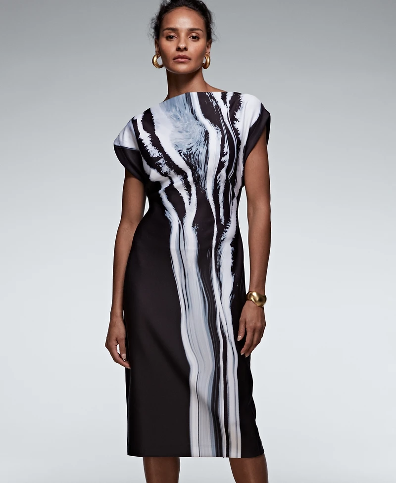 Donna Karan New York Women's Printed Scuba Sheath Dress