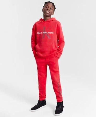 Calvin Klein Big Boys Old School Logo Pullover Hoodie Joggers