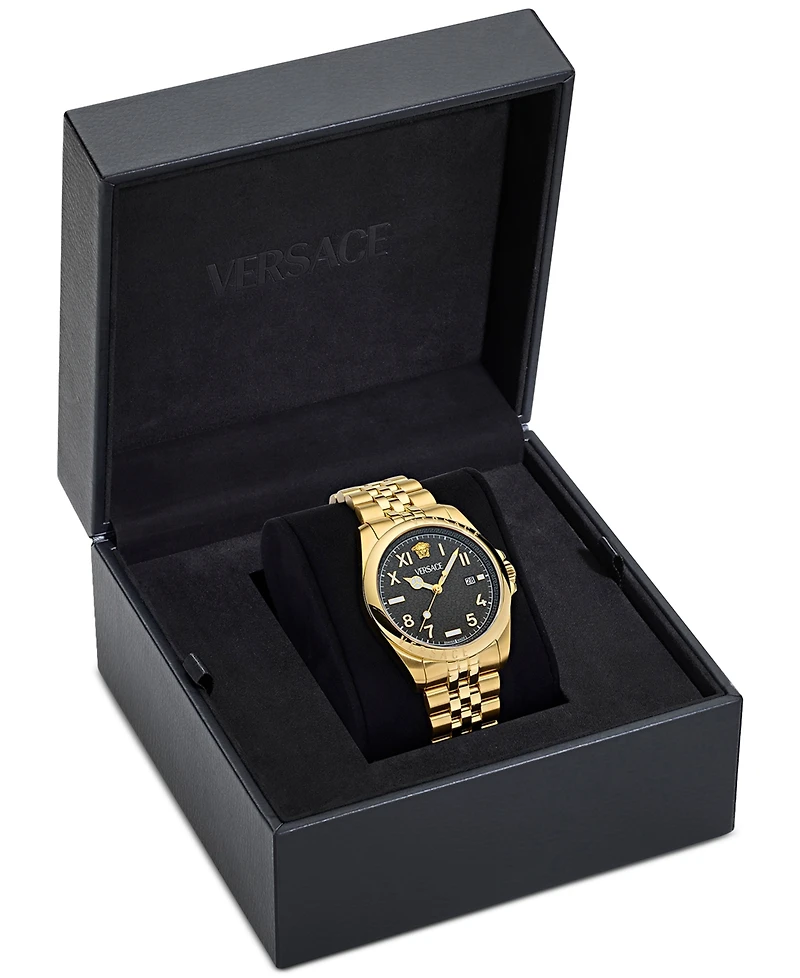 Versace Men's Swiss Anteo Gold Ion Plated Stainless Steel Bracelet Watch 41mm