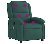 vidaXL Massage Recliner Chair Dark Green Velvet