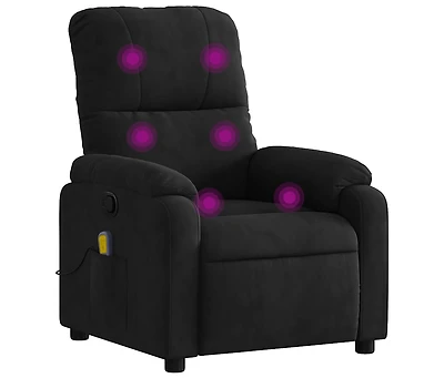 vidaXL Massage Recliner Chair Black Microfiber Fabric