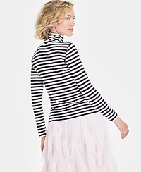 On 34th Women's Every Day Stripe Jersey Turtleneck, Created for Macy's