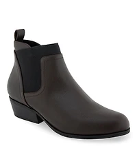 Aerosoles Women's Caddie Ankle Booties - Java Grainy Faux Leather