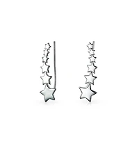 Bling Jewelry Usa Patriotic Celestial Shooting Star Ear Pin Climbers Earrings Wrap Crawlers 14K Gold Plated .925 Sterling Silver