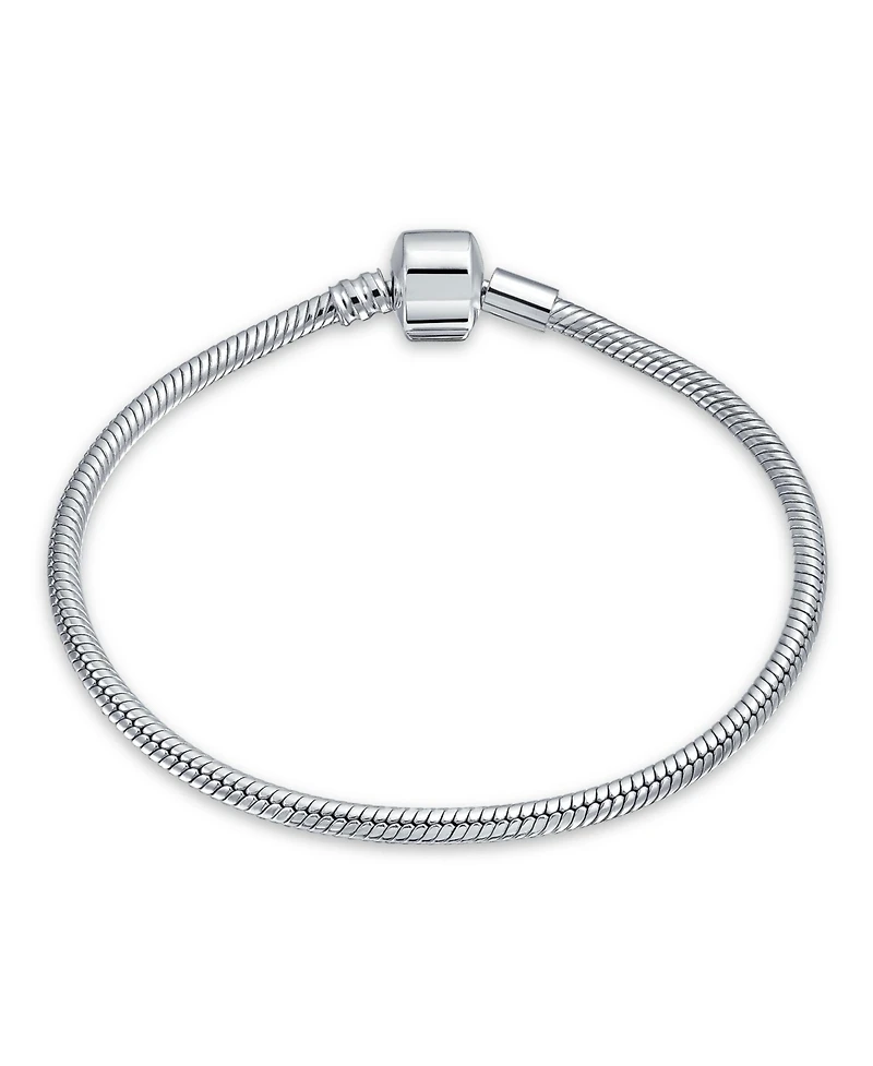 Bling Jewelry Initial Amulet Snake Bracelet with Infinity Symbol and European Charm Clasp