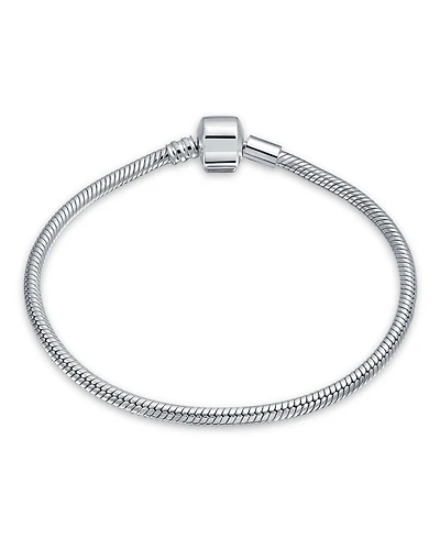 Bling Jewelry Initial Amulet Snake Bracelet with Infinity Symbol and European Charm Clasp