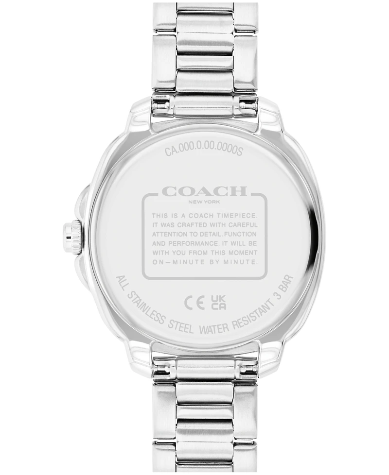 Coach Women's Kitt Silver Stainless Steel Bracelet Watch 34mm