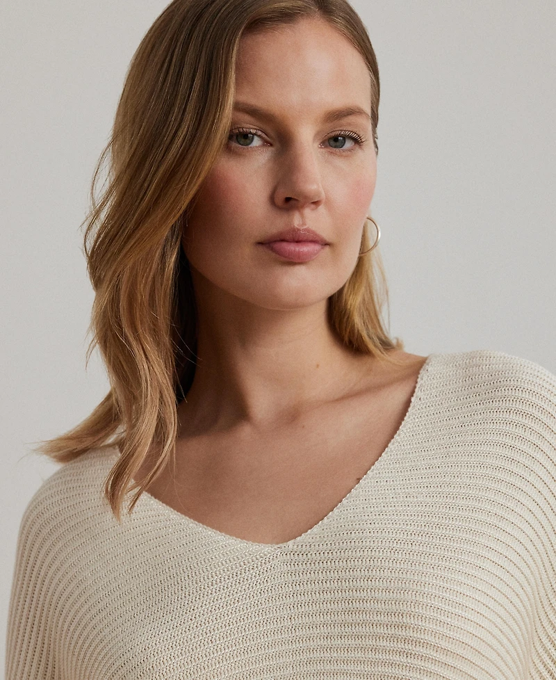 Lauren Ralph Women's Rib-Knit Dolman-Sleeve Sweater