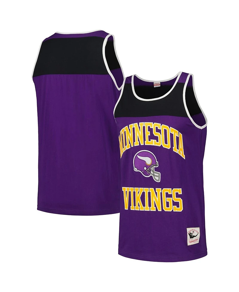 Mitchell & Ness Men's Purple/Black Minnesota Vikings Heritage Colorblock Tank Top
