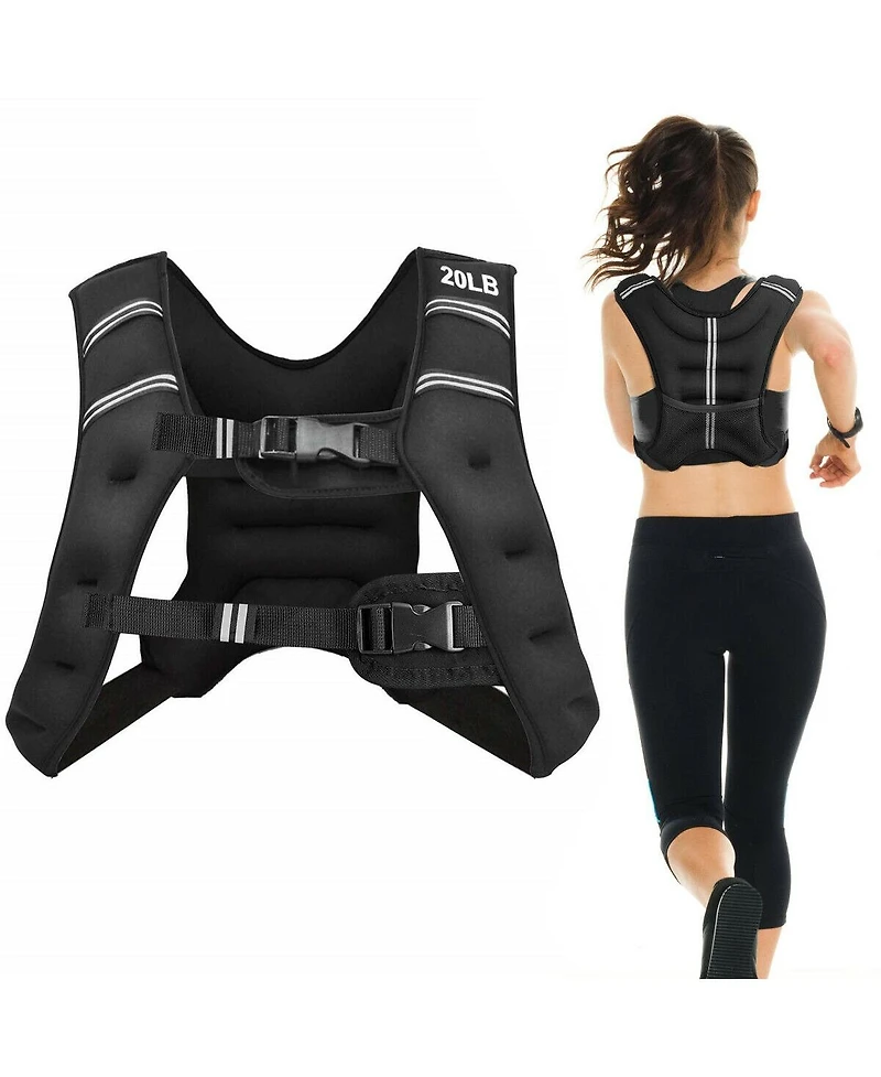 Sugift Training Weight Vest Workout Equipment with Adjustable Buckles and Mesh Bag-20 lbs