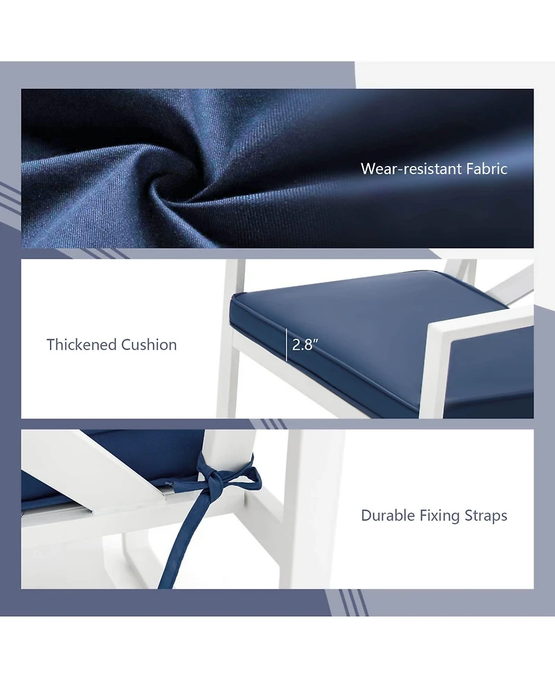 4 Pieces Outdoor Conversation Set with Sturdy Steel Frame