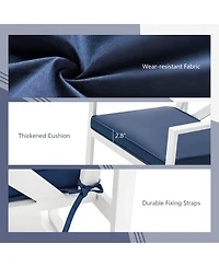 4 Pieces Outdoor Conversation Set with Sturdy Steel Frame