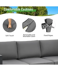 Sugift 4 Pieces Set Outdoor Furniture Set for Backyard and Poolside