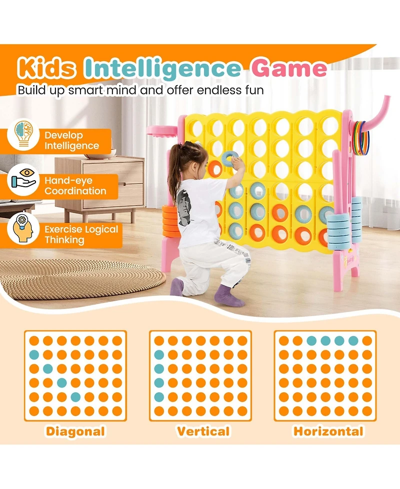 Jumbo 4-to-Score 4 in A Row Giant Game Set with Stickers for Kids Adults