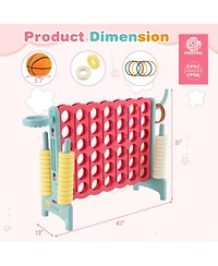 Jumbo 4-to-Score 4 A Row Giant Game Set with Stickers for Kids Adults
