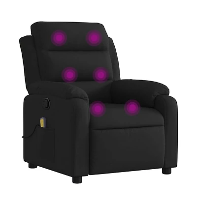 vidaXL Massage Recliner Chair Black Fabric