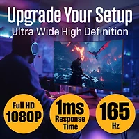 Westinghouse Inch Curved Full Hd Gaming Monitor, 165Hz, Amd FreeSync Support, Low Motion Blur, 1500R Curve, 1920 x 1080